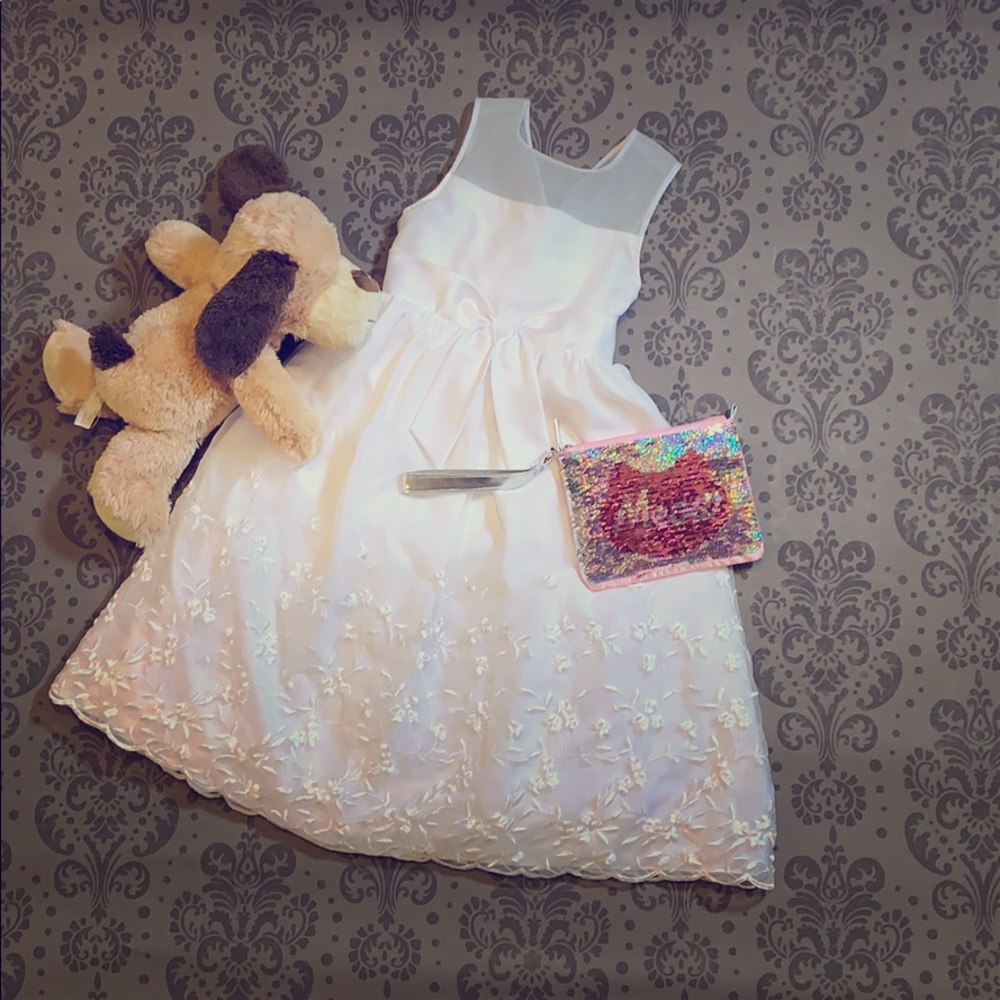 Kids - Sz 8 - White Dress - Flower Girl, Easter